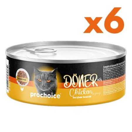 ProChoice DÖNER Bites Adult Sos İçerisinde Tavuklu Kedi Yaş Maması 70 Gr x 6 Adet