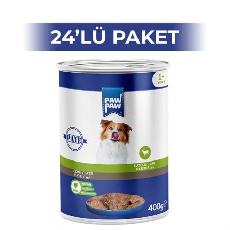Paw Paw Pate Kuzulu Yetişkin Köpek Konservesi 400 gr 24 Adet