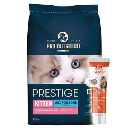 Pro Nutrition Prestige Kitten Balıklı Yavru Kedi Maması 2 Kg + Biopet Active Malt Paste 25 ML