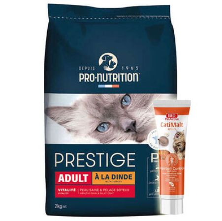 Pro Nutrition Prestige Dinde Hindi Etli Kedi Maması 2 Kg + Biopet Active Malt Paste 25 ML