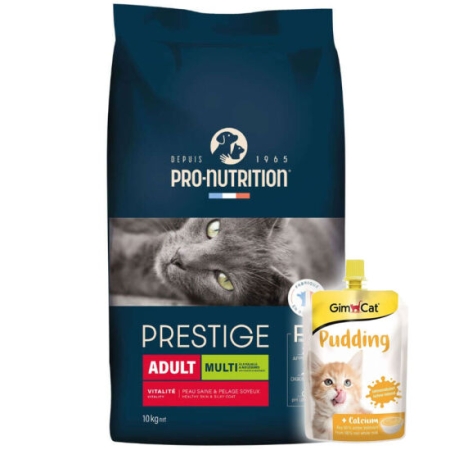 Pro Nutrition Prestige Multi Kümes Hayvanlı Kedi Maması 10 Kg + Gimcat Kedi Pudingi 150 Gr