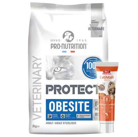 Pro Nutrition Protect Veterinary Obesite Kilo Kontrolü İçin Kedi Maması 2 Kg + Biopet Active Malt Paste 25 ML