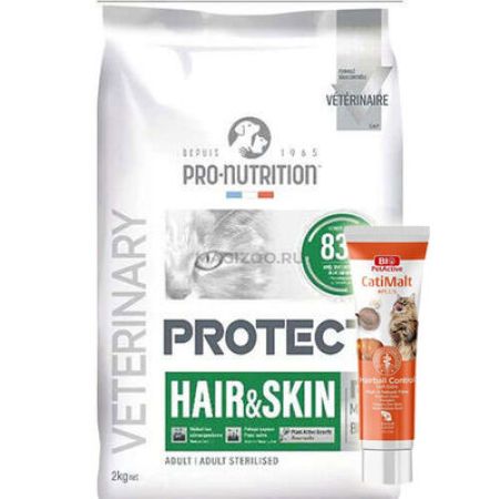 Pro Nutrition Protect Veterinary Tüy ve Cilt Bakımı Kedi Maması 2 Kg + Biopet Active Malt Paste 25 ML
