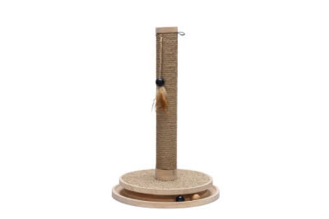 Beeztees DBL Kedi Tırmalama ve Oyuncağı, Kahverengi, 39,5x39,5x62cm