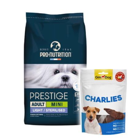 Pro Nutrition Prestige Küçük Irk Light Yetişkin Köpek Maması 3 Kg + Gimdog 70 Gr Köpek Ödülü