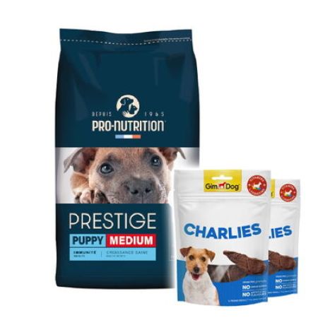 Pro Nutrition Prestige Puppy Orta Irk Yavru Köpek Maması 12 Kg + 2 Adet Gimdog 70 Gr Köpek Ödülü
