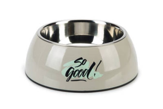Beeztees Köpek Mama Su Kabı, Paslanmaz Çelik, Gri, 22cm, 700ml