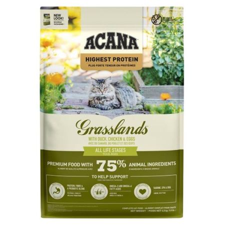 Acana Grasslands Tahılsız Yüksek Proteinli Ördekli ve Tavuklu Kedi Maması 4,5 kg