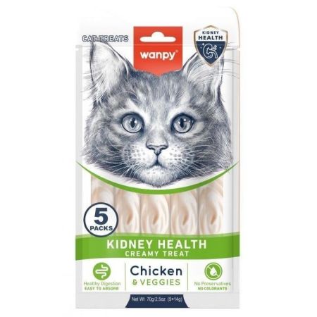 Wanpy Creamy Kidney Health Sebzeli Ve Tavuklu Krema Kedi Ödülü 5 Adet (14 gr)