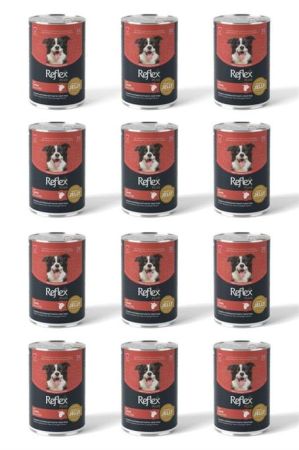 Reflex Plus Jöle İçinde Et Parçacıklı Kuzu Etli Yetişkin Köpek Maması 400 Gr*12 Adet