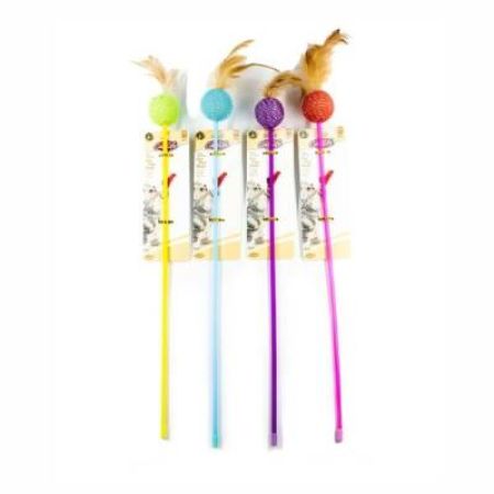 Catlife Tüylü Toplu Kedi Oltası Oyuncağı Karışık Renk 70 Cm