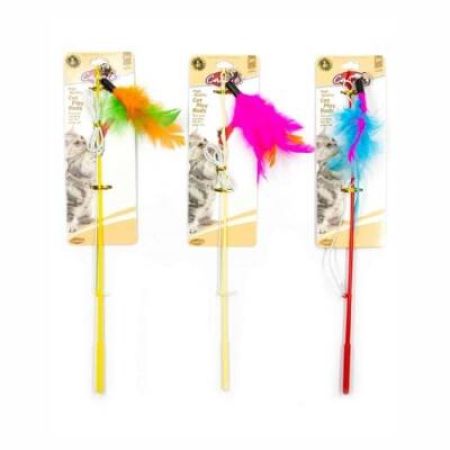 Catlife Zilli Tüylü Kedi Oltası Oyuncağı Karışık Renk 70 Cm