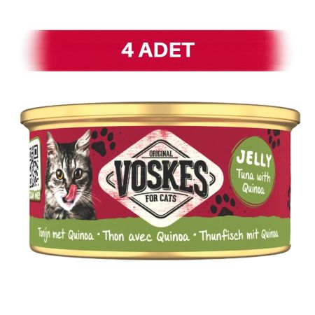 Voskes Jöle İçinde Ton Balıklı ve Kinoalı Yetişkin Kedi Konservesi 4 x 85 gr