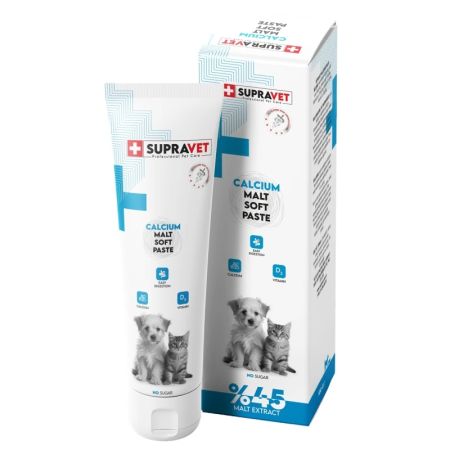 Supravet Calcium Kediler ve Köpekler için Kalsiyum Malt Macunu 100 gr