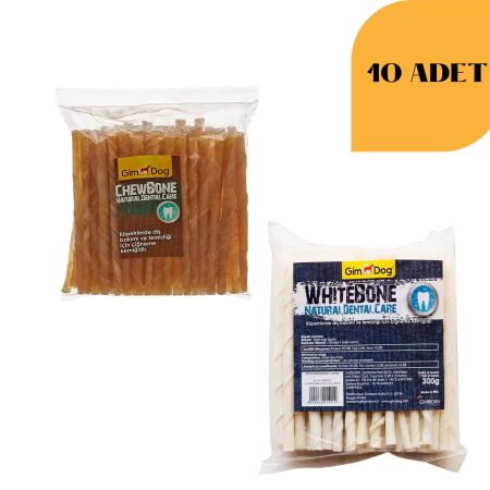 Gimdog Naturel & White Bone Burgu Çubuk Köpek Ödülü (50 Li Paket 5-6 Gr) 10 Adet