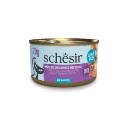 Schesir Tamamlayıcı Sardalya ile Uskumrulu Sos İçinde Yetişkin Kedi Konservesi 70 gr