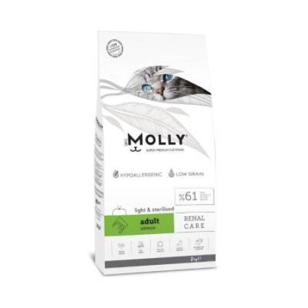 Molly Düşük Tahıllı Hypoallergenic Somonlu Light Kısırlaştırılmış Yetişkin Kedi Maması 2 Kg