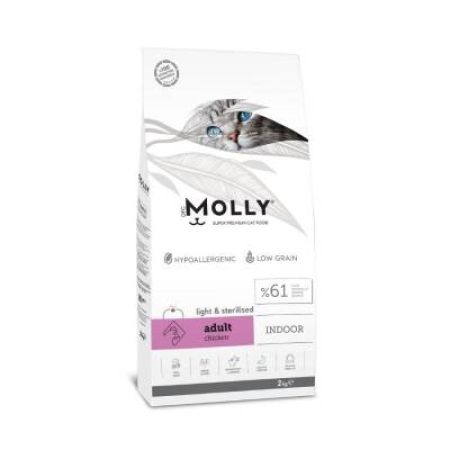 Molly Düşük Tahıllı Hypoallergenic Tavuklu Light Kısırlaştırılmış Yetişkin Kedi Maması 2 Kg