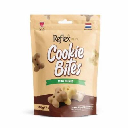 Reflex Plus Cookie Bites Mini Bones Küçük Irk Yetişkin Köpek Ödül Maması 150 gr