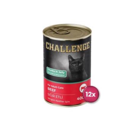 Challenge Sığır Etli Yetişkin Kedi Konservesi 400 Gr X 12 Adet