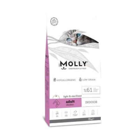 Molly Düşük Tahıllı Hypoallergenic Tavuklu Light Kısırlaştırılmış Yetişkin Kedi Maması 15 Kg
