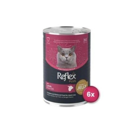 Reflex Plus Jöle İçinde Et Parçacıklı Kuzu Etli Yetişkin Kedi Konservesi 400 Gr X 6 Adet