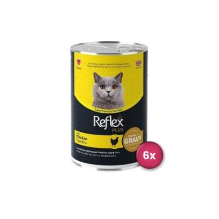Reflex Plus Sos İçinde Et Parçacıklı Tavuklu Yetişkin Kedi Konservesi 400 Gr X 6 Adet