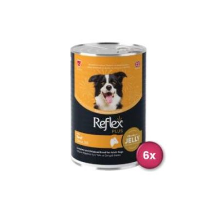 Reflex Plus Jöle İçinde Dana Etli Yetişkin Köpek Konservesi 400 Gr X 6 Adet