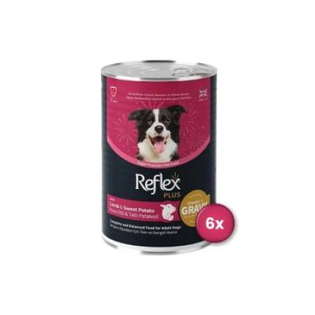Reflex Plus Sos İçinde Kuzu Etli ve Tatlı Patatesli Yetişkin Köpek Konservesi 400 Gr X 6 Adet