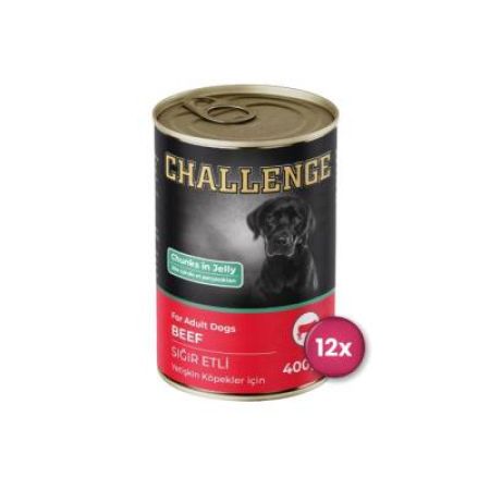 Challenge Sığır Etli Yetişkin Köpek Konservesi 400 Gr X 12 Adet