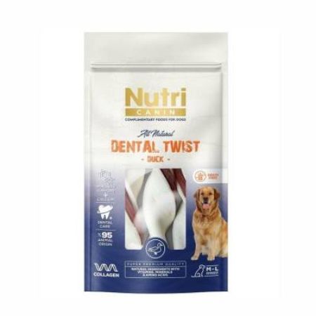 Nutri Canin Dental Twist Ördekli Diş Sağlığı Köpek Ödülü 120 Gr