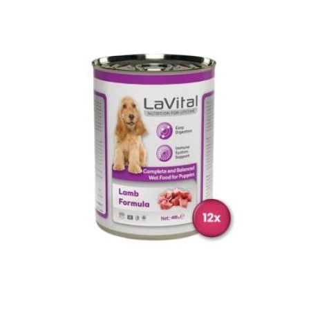 LaVital Puppy Kuzulu Bağışıklık Sistemi Destekleyici Yavru Köpek Konservesi 400 gr X 12 Adet