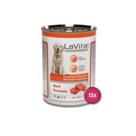 LaVital Adult Biftekli Bağışıklık Sistemi Destekleyici Yetişkin Köpek Konservesi 400 gr X 12 Adet