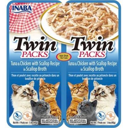 Ciao Twins Churu Ton Balıklı , Tavuklu Deniz Taraklı Kedi Çorbası 2 X 40 gr
