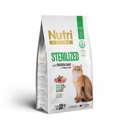 Nutri Feline Adult Sterilised Kısırlaştırılmış Kuzulu Yetişkin Kedi Maması 10 kg
