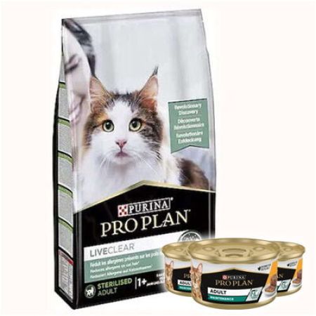 Pro Plan Live Clear Sterilised Hindi Kısırlaştırılmış Kedi Maması 7 Kg + 3 Adet Pro Plan 85 Gr Yaş Mama