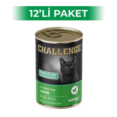 Challenge Kuzu Etli Yetişkin Kedi Konservesi 400 gr 12 Adet