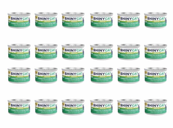 GimCat Shinycat Broth Aloe Veralı Ton Balıklı Konserve Kedi Maması 70 Gr (24 Adet)