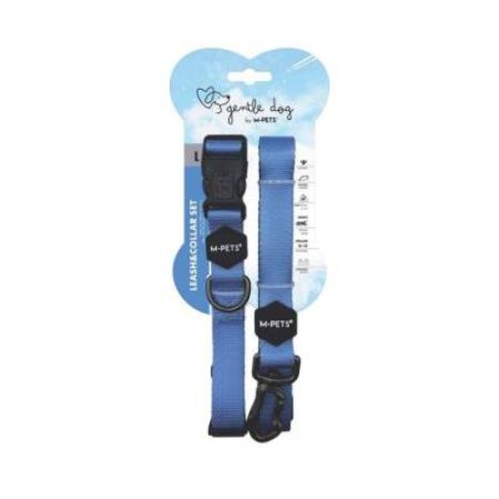 M-Pets Gentle Köpek Boyun Tasması ve Gezdirme Kayışı Seti Mavi L