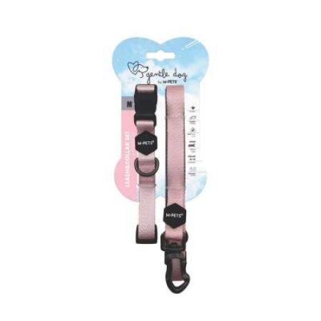 M-Pets Gentle Köpek Boyun Tasması ve Gezdirme Kayışı Seti Pembe M