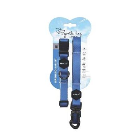 M-Pets Gentle Köpek Boyun Tasması ve Gezdirme Kayışı Seti Mavi M