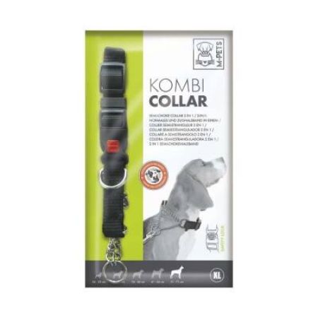 M-Pets Kombi 2in1 Köpek Eğitim Tasması Siyah XL