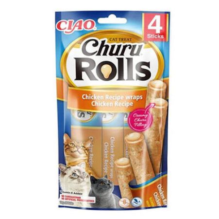 Inaba Ciao Churu Rolls Sticks Tavuk Sargılı Kedi Ödül Maması 4 x 10 Gr