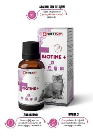 Supravet Plus Biotine Damla 100 Ml + Zinc + Multi Vitamin ( Kediler Için Tüy Sağlığı Damlası )