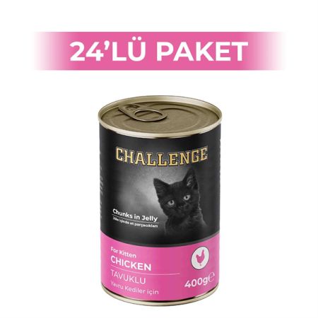 Challenge Tavuklu Yavru Kedi Konservesi 400 gr 24 Adet