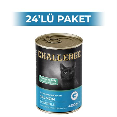 Challenge Somon Balıklı Kısırlaştırılmış Kedi Konservesi 400 gr 24 Adet