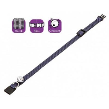 Karlie Çıngıraklı Lacivert Kedi Boyun Tasması