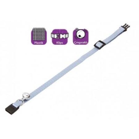 Karlie Çıngıraklı Mavi Kedi Boyun Tasması