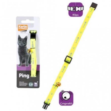 Karlie Çıngıraklı Sarı Balık Desenli Kedi Boyun Tasması