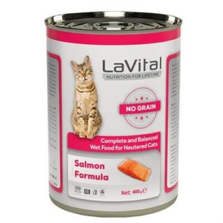 LaVital Somonlu Tahılsız Kısır Yetişkin Kedi Konservesi 400 gr